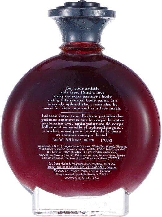 Съедобная краска для тела клубника и шампанское Shunga Body Painting Strawberry Wine, 100 мл - Изображение 2
