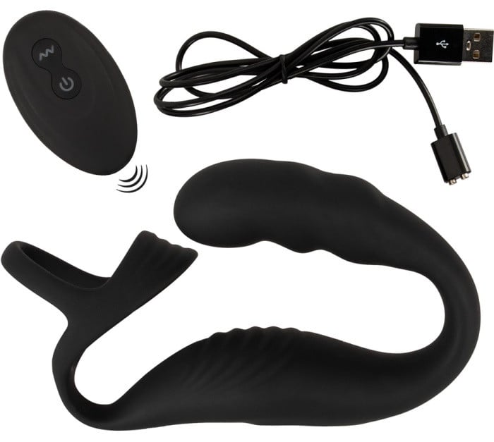 Ерекційне кільце з анальною стимуляцією і вібрацією Cock Ring with RC Prostate Plug від Orion - Зображення 15