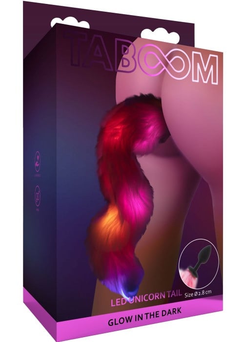 Анальна пробка з хвостом і підсвіткою Taboom Led Unicorn Tail - Зображення 6