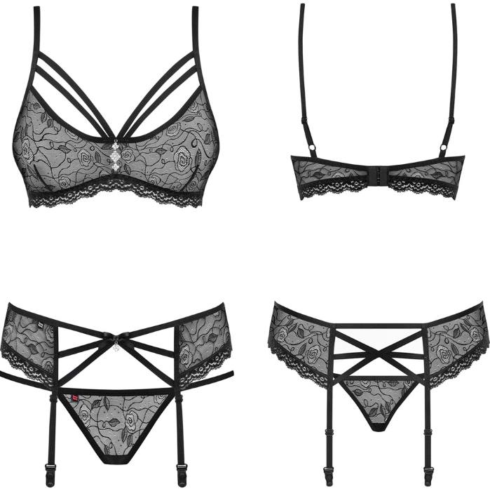 Комплект бюстгальтер, трусики і пояс Obsessive BH-Set - Зображення 3