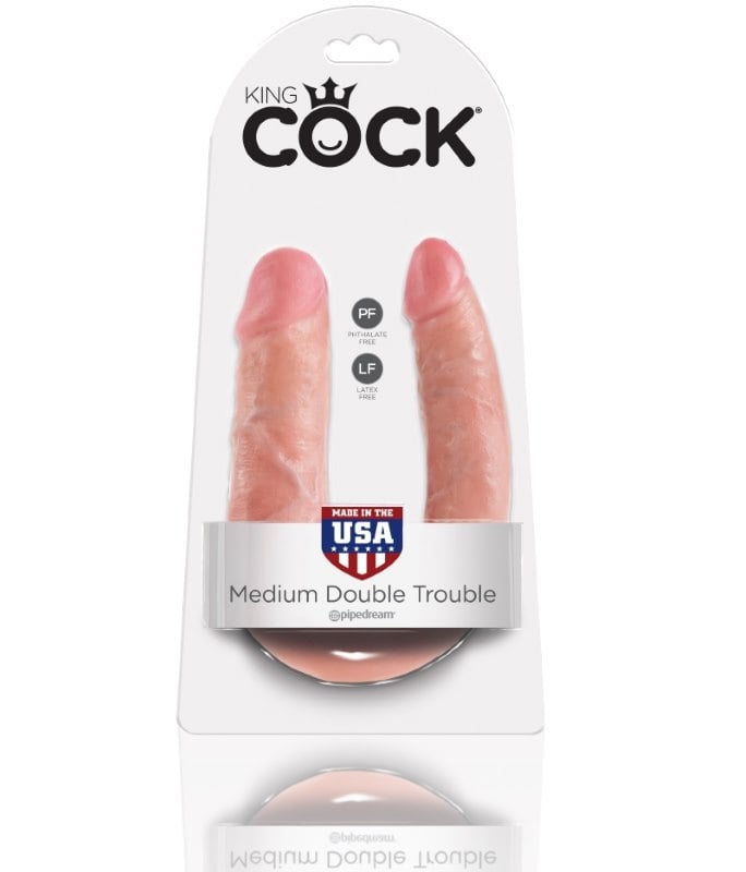 Фаллоимитатор King Cock Medium Double Trouble от Pipedream - Изображение 4