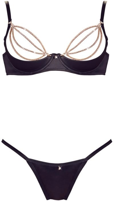 Комплект бюстгальтер і трусики Cottelli Lingerie Shelf Bra and String - Зображення 5