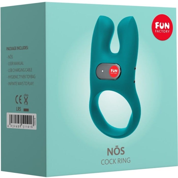 Эрекционное кольцо с вибро Fun Factory Nos (Green) - Изображение 8