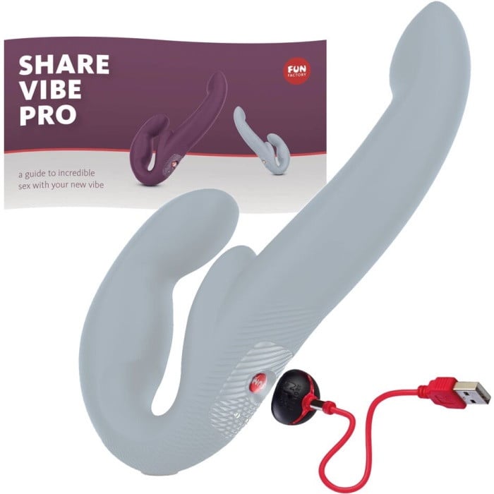 Безремневий страпон з вібро Fun Factory Share Vibe Pro (Grey) - Зображення 4