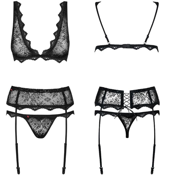 Комплект бюстгальтер, трусики і пояс Obsessive Emperita Set - Зображення 3