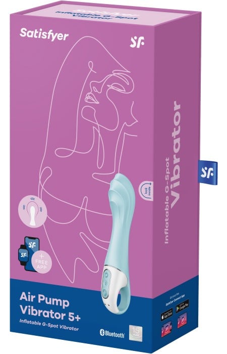 Вибратор с функцией расширения Satisfyer Air Pump Vibrator 5+ (Blue) - Изображение 7