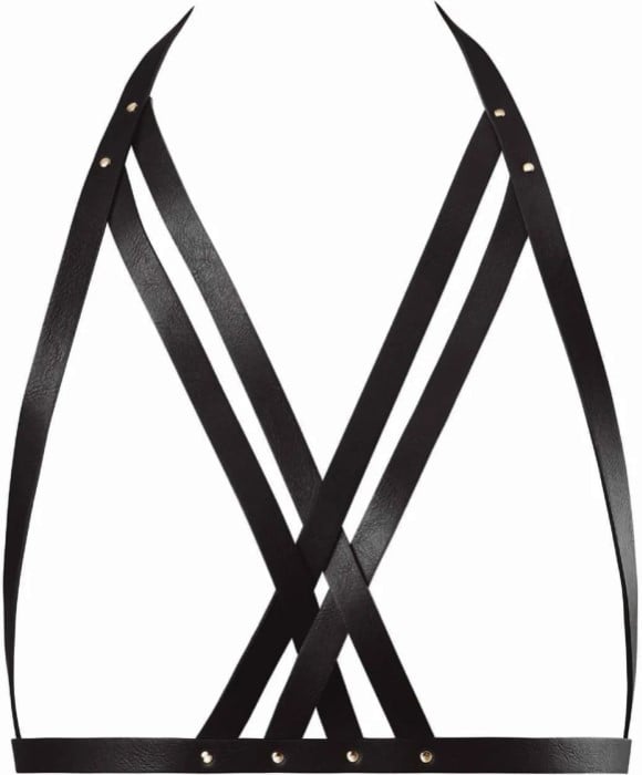 Портупея Bijoux Indiscrets Maze Halter Bra Harness (Black) - Зображення 4