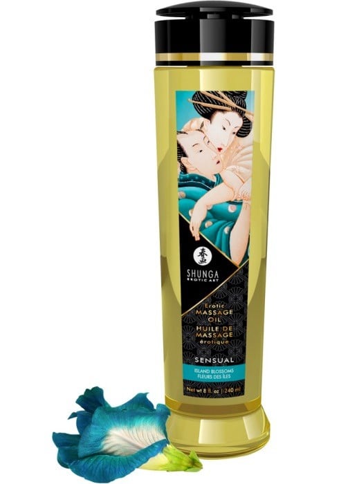 Массажное масло экзотические цветы Shunga Sensual Island Blossoms, 240 мл