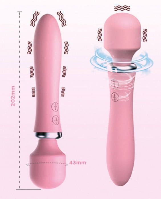 Вибромассажер Clara Morgane 2 in 1 Powerful Wand (Purple) - Изображение 4