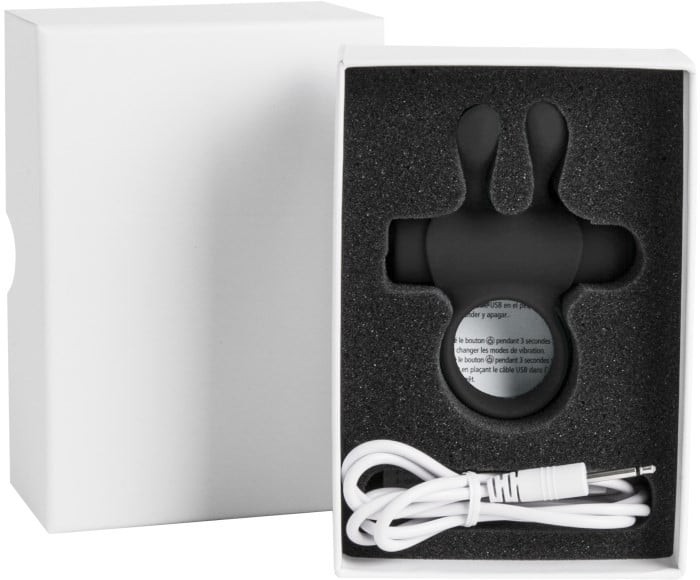 Эрекционное кольцо с вибро Rabbit Rechargeable Ring Black от S Pleasures - Изображение 2