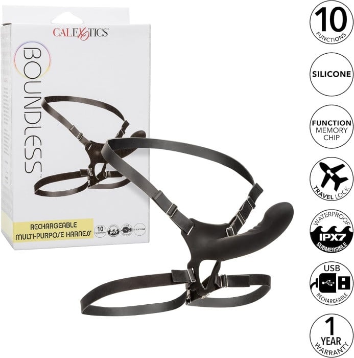 Насадка для двойного проникновения с вибрацией CalExotics Boundless Rechargeable Harness - Изображение 4