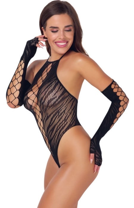 Боді з вирізом і рукавичками Cottelli Collection Fantasy Body - Зображення 2