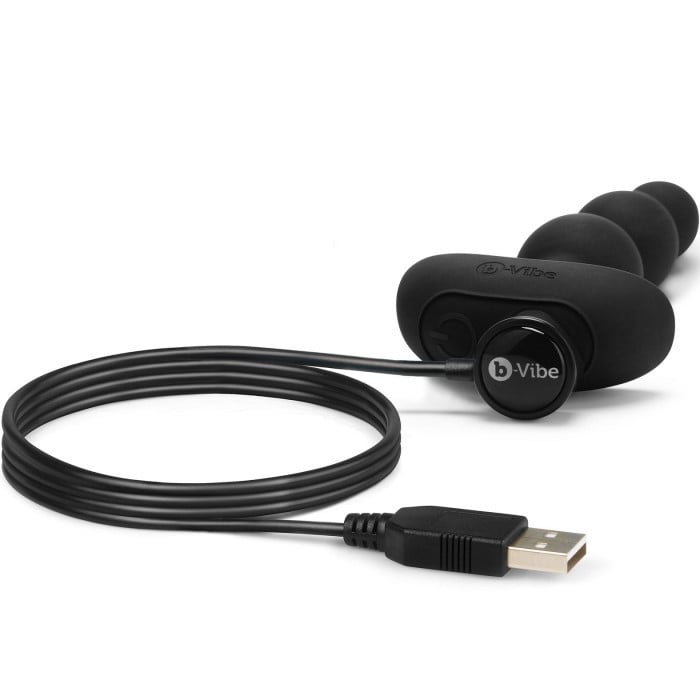 Анальна пробка з вібрацією B-vibe Triplet Anal Beads (Black) - Зображення 5