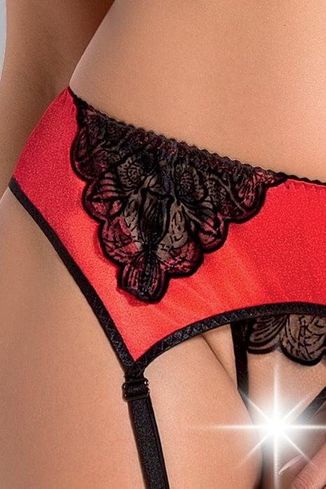 Комплект бюстгальтер, трусики і пояс Casmir Lauren Set (Red) - Зображення 3