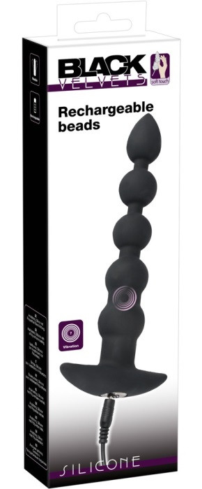 Анальний ланцюжок з вібрацією Black Velvets Rechargeable Anal Taper Beads від Orion - Зображення 8