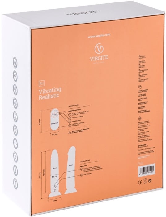 Вібратор з пультом Virgite Vibrating Realistic R11 - Зображення 7