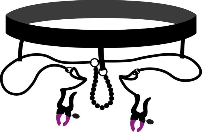 Трусики із затискачами для статевих губ і клітора Bad Kitty Spreader String від Orion