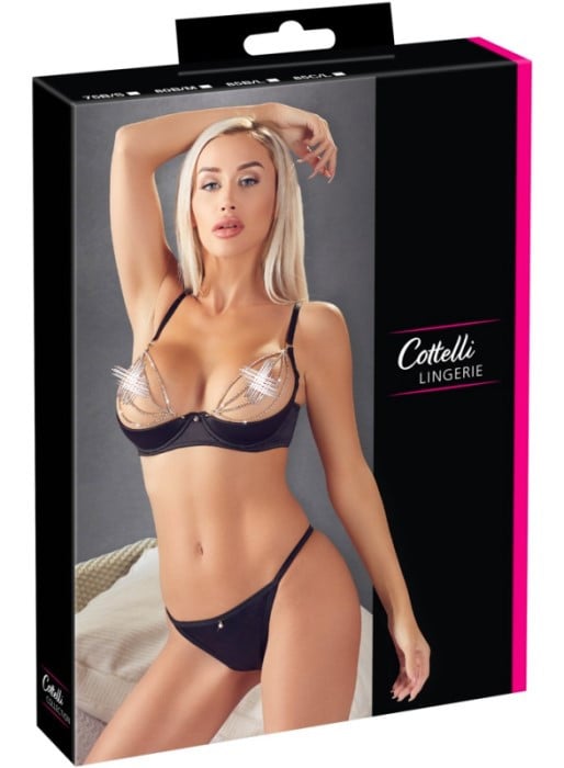 Комплект бюстгальтер і трусики Cottelli Lingerie Shelf Bra and String - Зображення 7