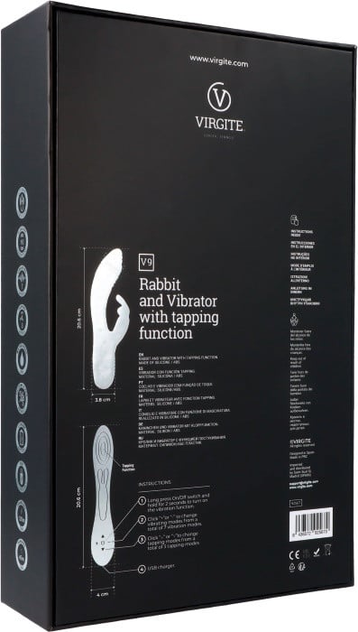 Вібратор кролик з пульсацією Virgite V9 (Black Edition) - Зображення 7