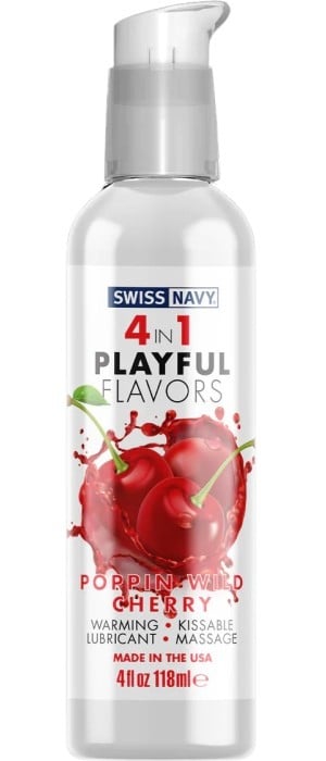 Лубрикант со вкусом вишни Swiss Navy 4 in 1 Playful Flavors Poppin Wild Cherry, 118 мл