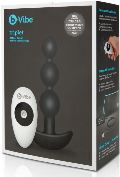 Анальна пробка з вібрацією B-vibe Triplet Anal Beads (Black) - Зображення 9