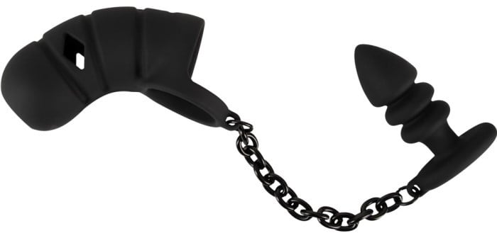 Пояс вірності з анальною пробкою Black Velvets Cock Cage від Orion - Зображення 5