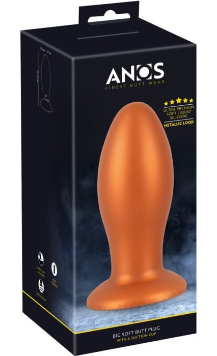 Анальна пробка на присосці Anos Soft Butt Plug, 15см - Зображення 7