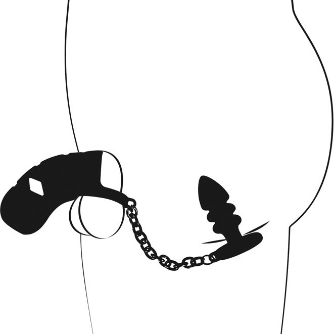 Пояс вірності з анальною пробкою Black Velvets Cock Cage від Orion - Зображення 8