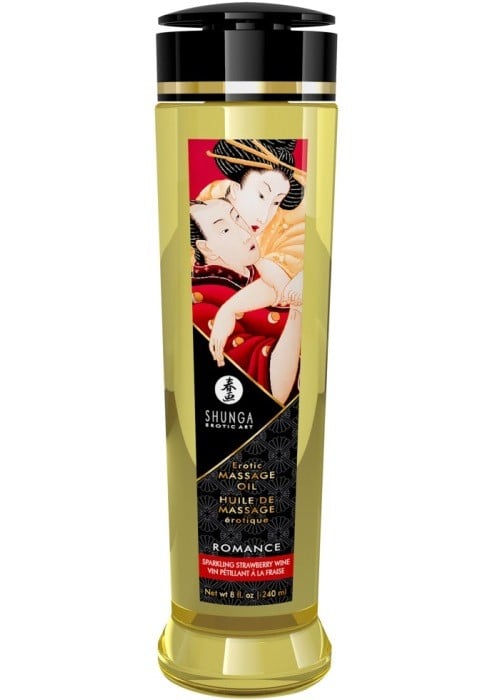 Массажное масло клубника и шампанское Shunga Romance Strawberry Wine, 240 мл - Изображение 2