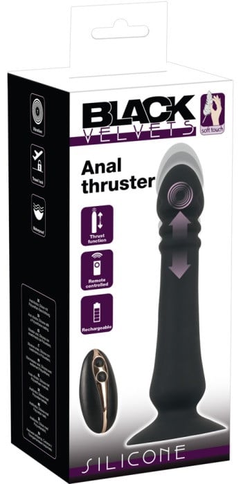 Анальный вибратор с поступательными движениями Black Velvets Anal Thruster от Orion - Изображение 8