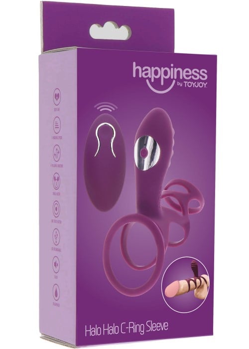 Насадка на пенис с пультом и вибро Halo Halo C-Ring Sleeve от Toy Joy - Изображение 6