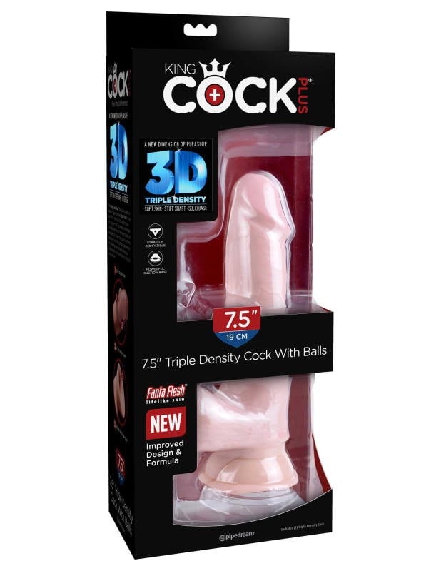 Фаллоимитатор King Cock+ Triple Density 7,5" от Pipedream - Изображение 3