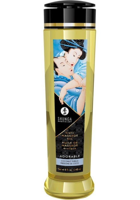 Массажное масло кокос Shunga Adorable Coconut, 240 мл - Изображение 2