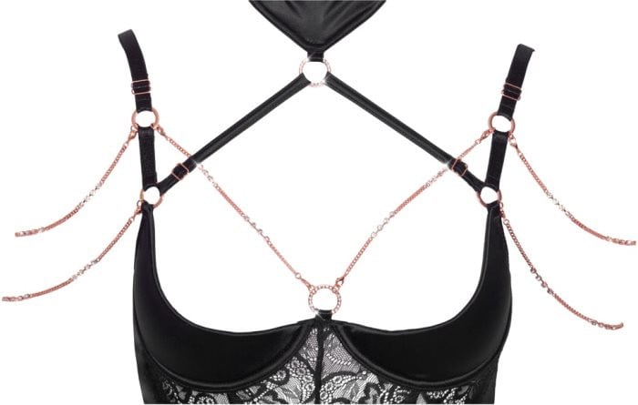 Корсет і трусики Abierta Fina Basque and String - Зображення 6