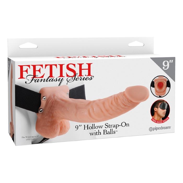 Порожнистий страпон Hollow Strap-On 9" Flesh with Balls від Pipedream - Зображення 5