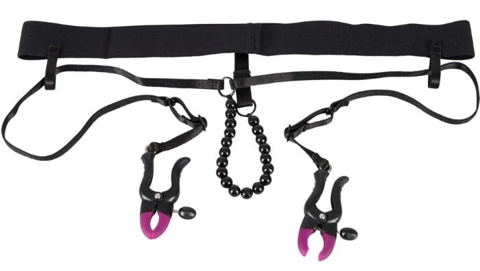 Трусики із затискачами для статевих губ і клітора Bad Kitty Spreader String від Orion - Зображення 2