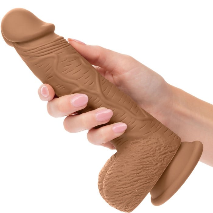 Фалоімітатор CalExotics Dual Density Silicone Studs 16 см (Brown) - Зображення 7