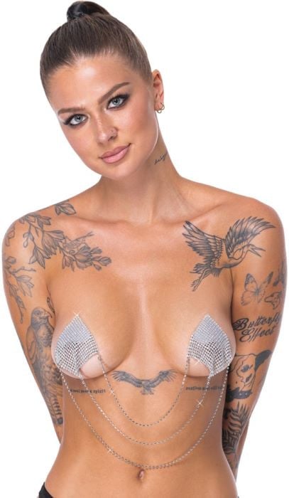 Накладки на грудь пестисы Cottelli Collection Nipple Stickers Square (Silver) - Изображение 5