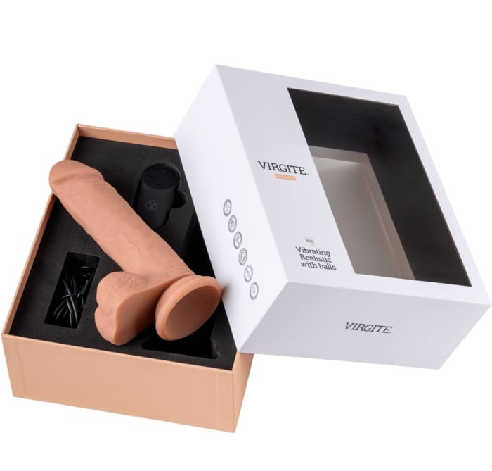 Вібратор з пультом Virgite Vibrating Realistic R16 - Зображення 5