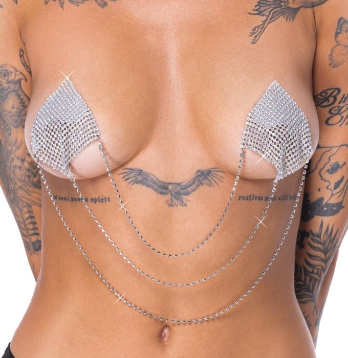Накладки на грудь пестисы Cottelli Collection Nipple Stickers Square (Silver) - Изображение 2