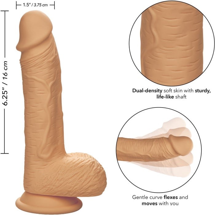 Фалоімітатор CalExotics Dual Density Silicone Studs 16 см (Flesh) - Зображення 9