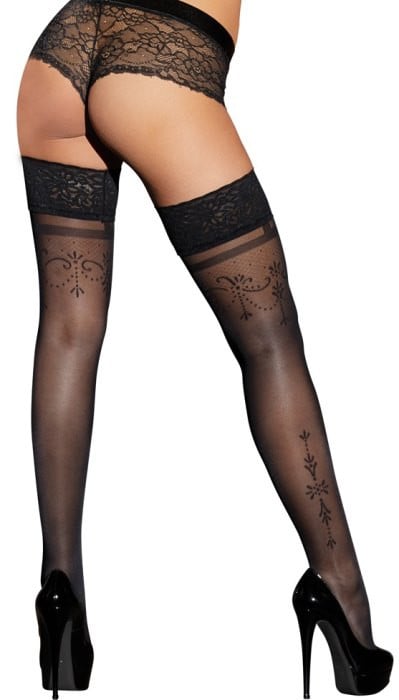 Панчохи Cottelli Legwear Stay ups (Black) - Зображення 3