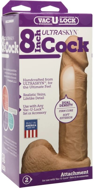 Фаллоимитатор киберкожа Vac-U-Lock 8" Ultraskyn Cock Vanilla от Doc Johnson - Изображение 3