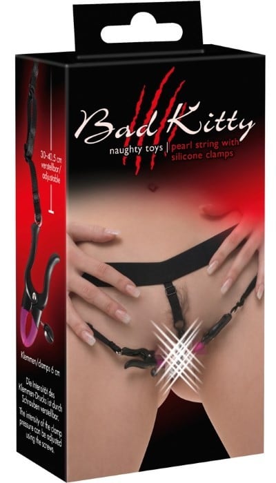 Трусики із затискачами для статевих губ і клітора Bad Kitty Spreader String від Orion - Зображення 8