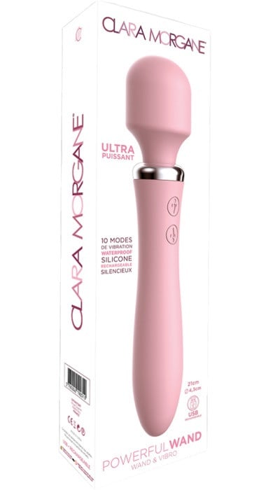 Вібромасажер Clara Morgane 2 in 1 Powerful Wand (Pink) - Зображення 5