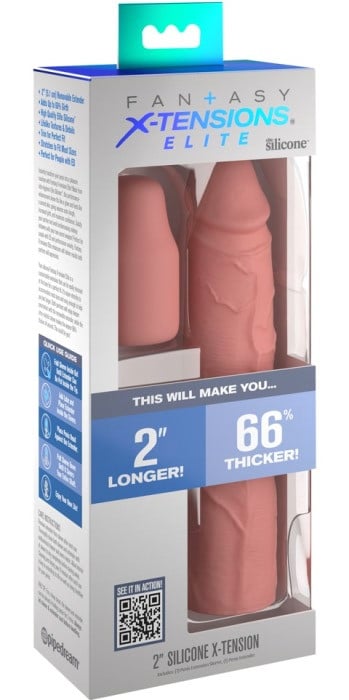 Насадка на пеніс Fantasy X-tensions Elite - 2" Silicone від Pipedream - Зображення 3