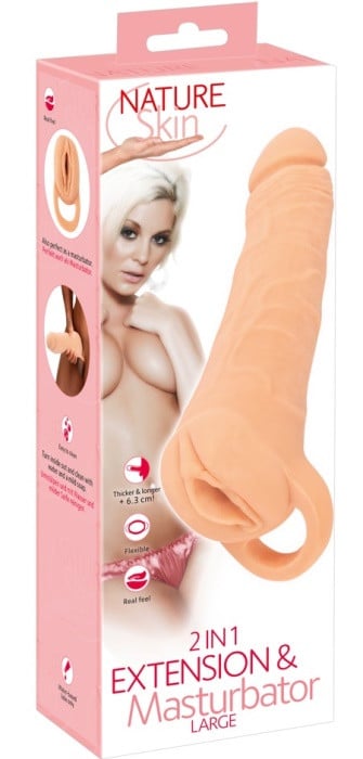 Насадка и мастурбатор 2 в 1 Nature Skin Large от Orion - Изображение 12