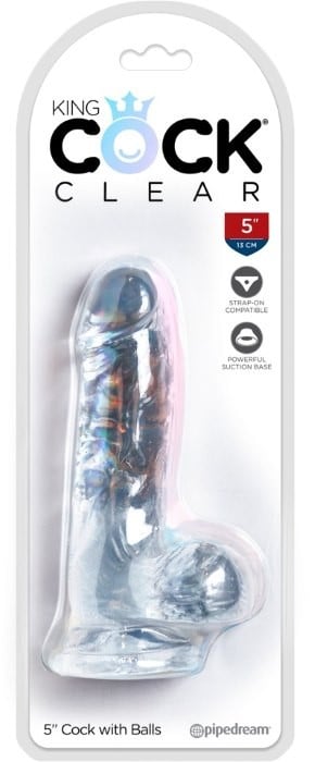 Фаллоимитатор Pipedream King Cock Clear 5" Cock with Balls - Изображение 3