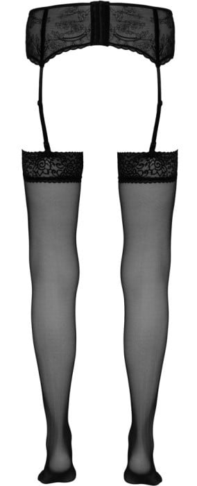 Панчохи Cottelli Legwear Suspender Stockings (Black) - Зображення 6